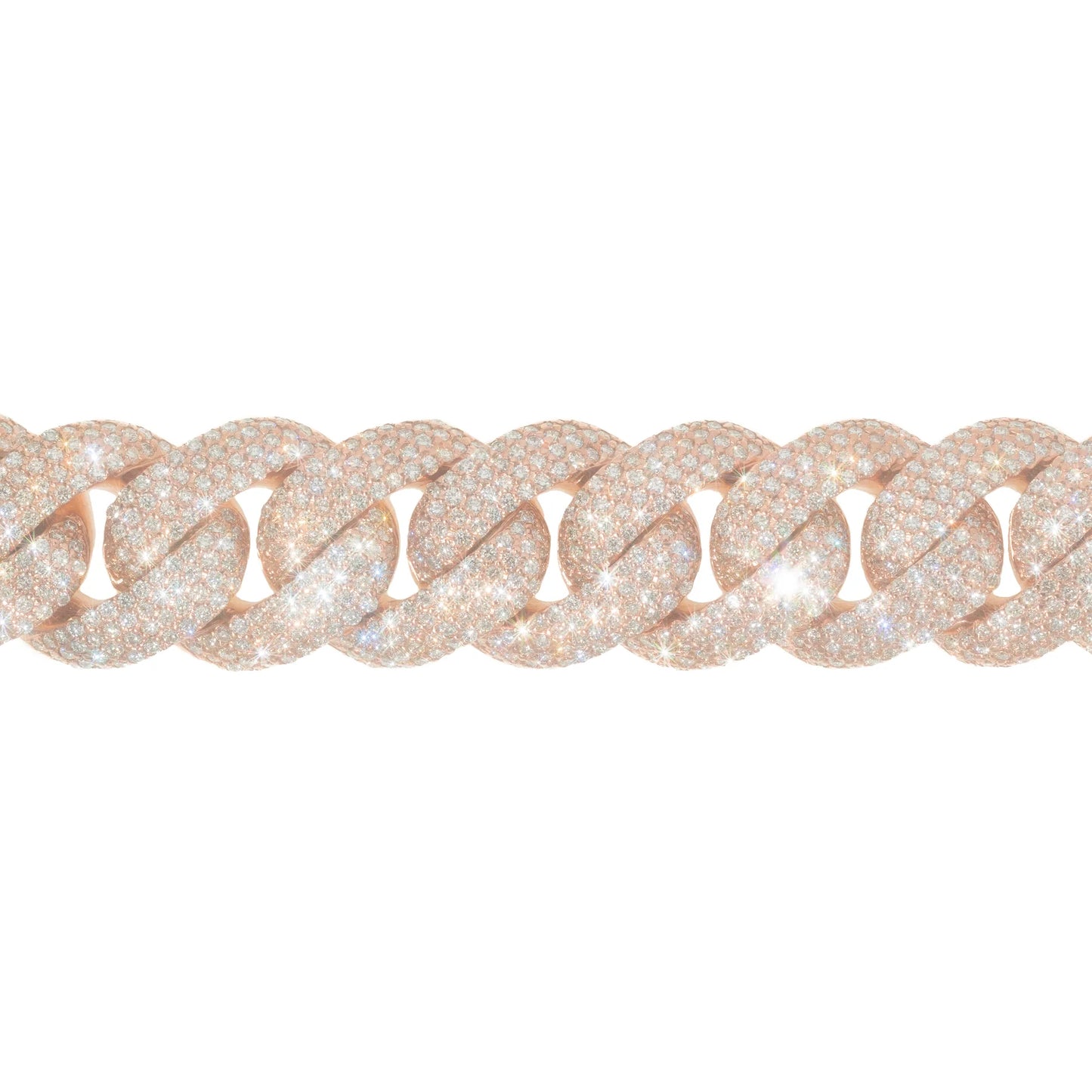 Cuban Link Bracelet - 10kt - Rose Gold 241.60g - D 22.54 ct - 8 inches