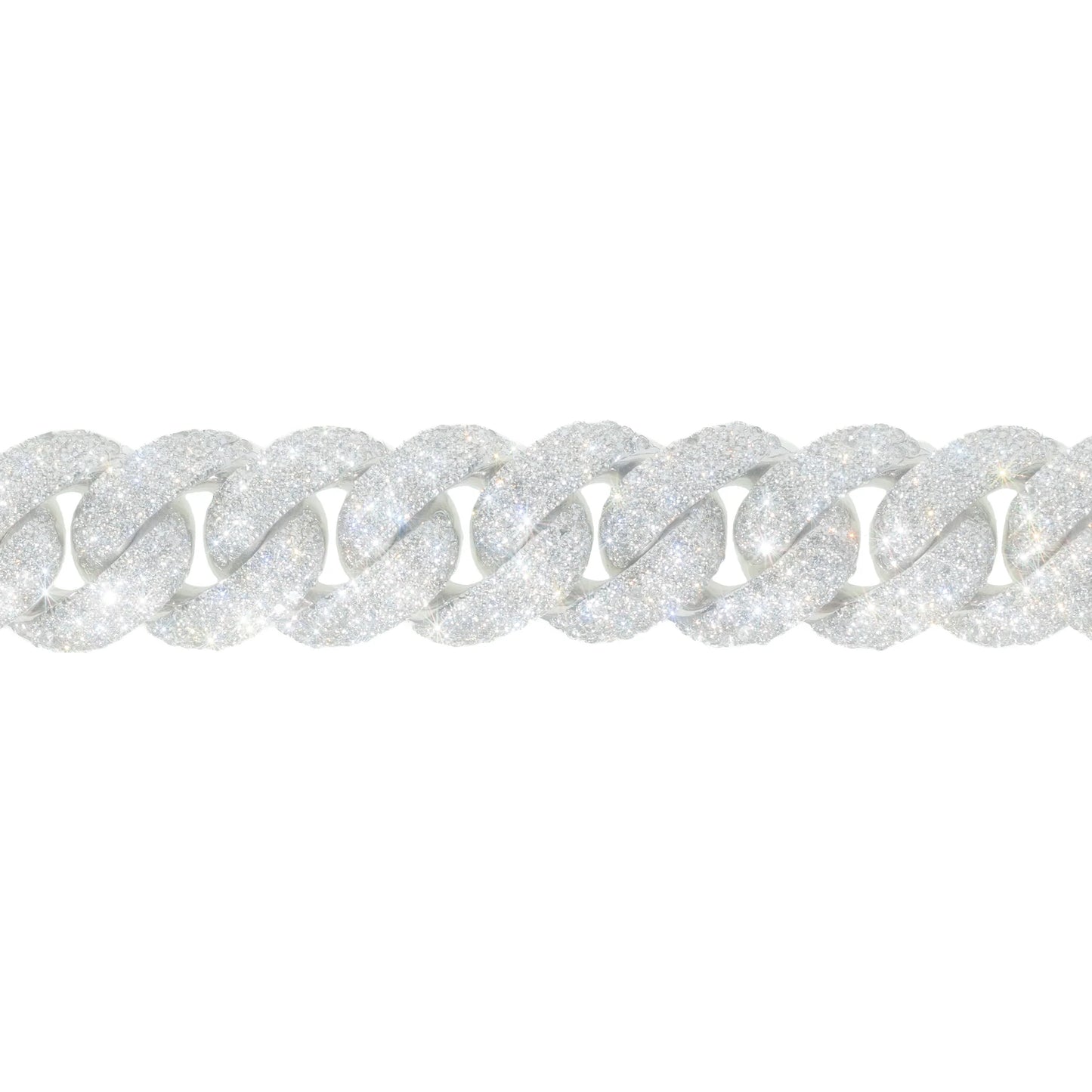 Cuban Link Bracelet - 10kt - White Gold 167.10g - D 15.50 ct - 8 inches