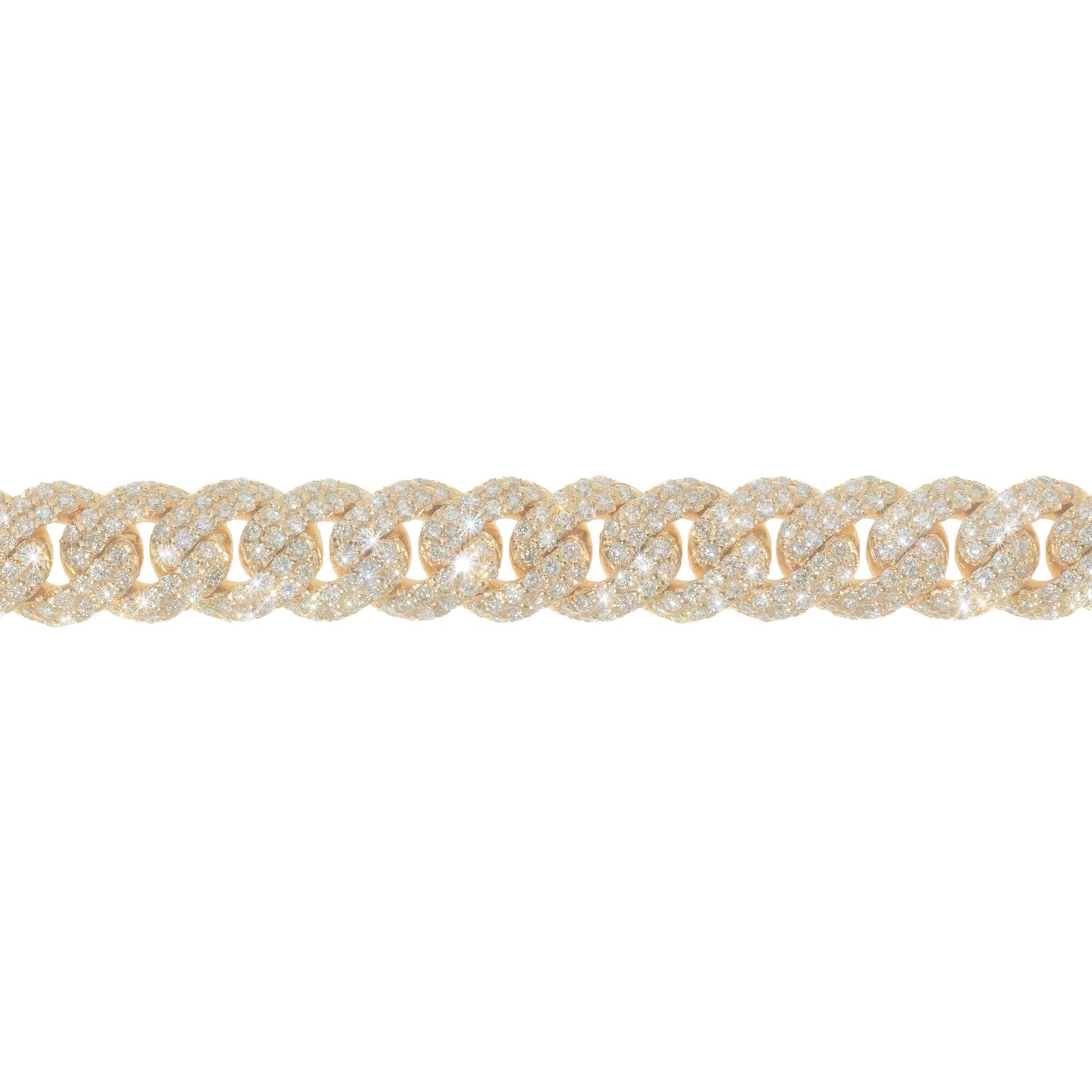 Cuban Link Bracelet - 14kt - Yellow Gold 84.90g - D 16.82ct - 8 inches