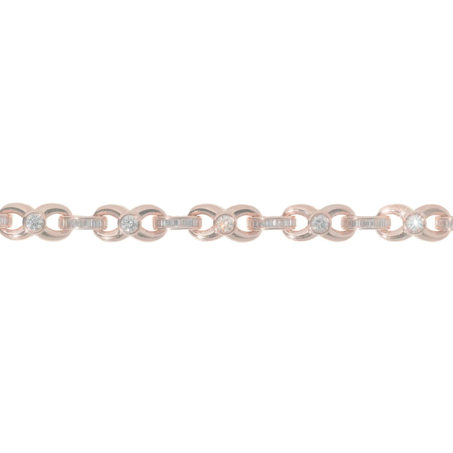 Infinity Link Bracelet - 10K - Rose Gold 26.60 g - D 2.95 ct - 8 inches