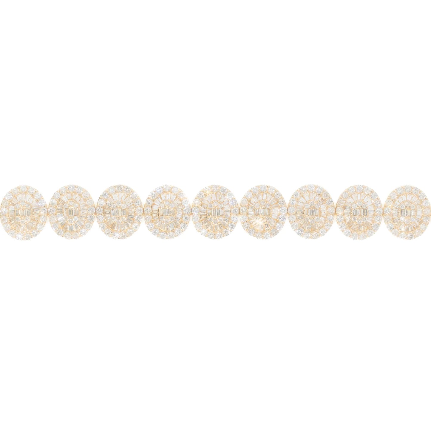 Bracelet With Diamonds & Baguettes – 14K – Yellow Gold 26.3 g – D 8.35 Ct – 8 inches