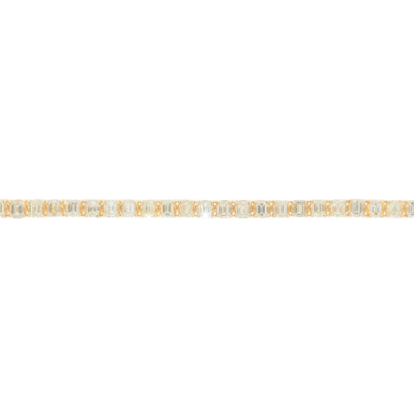 Emerald Bracelet - 14K - Yellow Gold 16.60g - D 10.40 CT - 8 inches