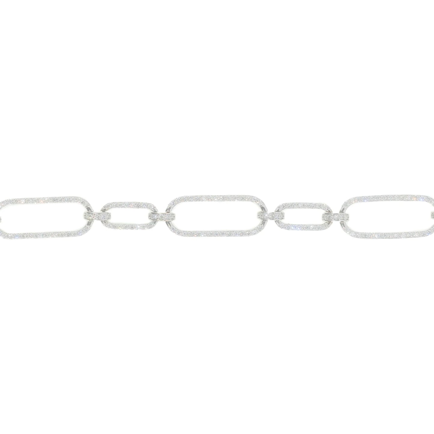 Paper Clip Bracelet - 14K - Yellow / White Gold 9.7g - D 1.31 CT - 8 inches