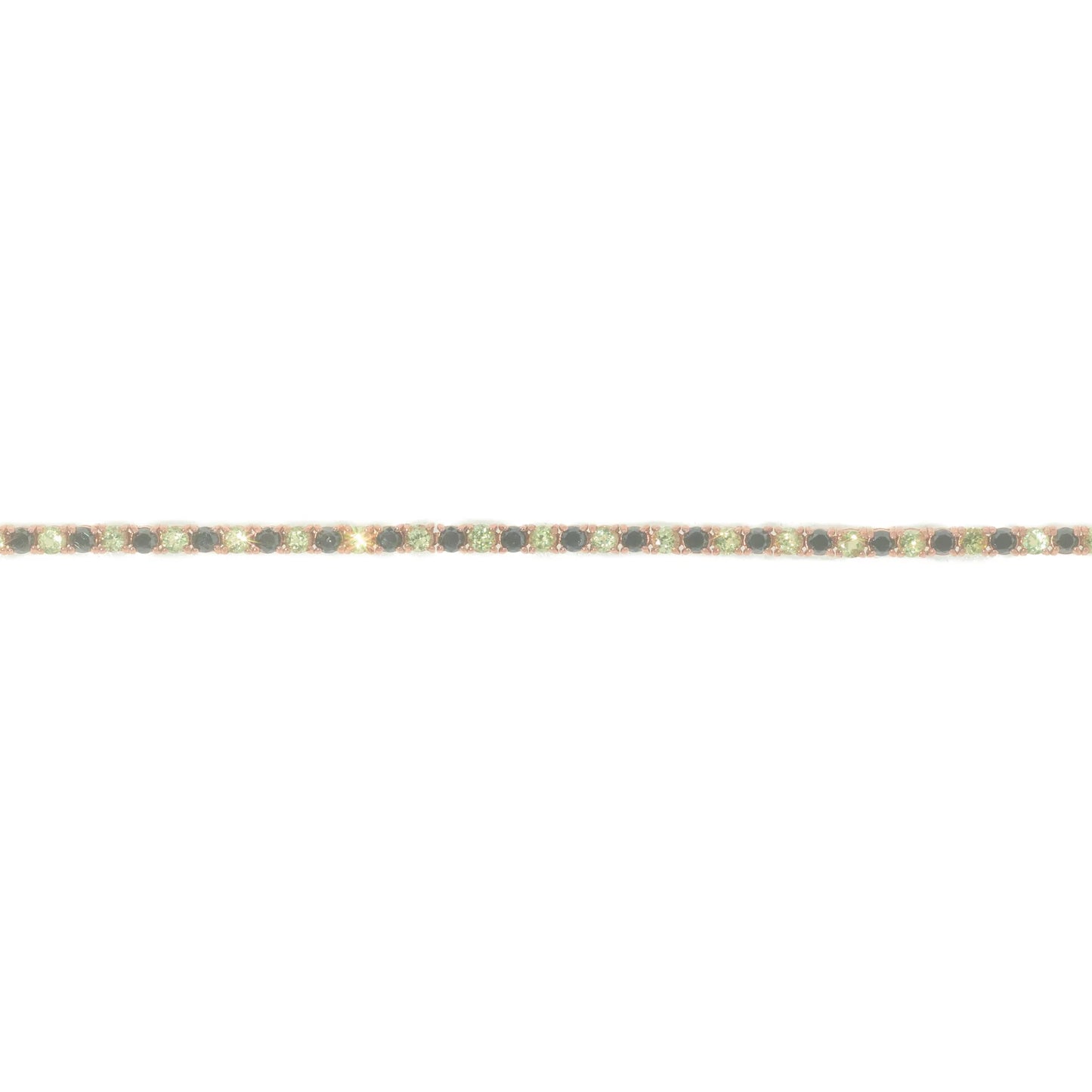 Tennis Bracelet With Diamonds & Sapphires - 14K - Rose Gold 7.90g - D 1.90 CT / S 2.32 CT - 8 inches