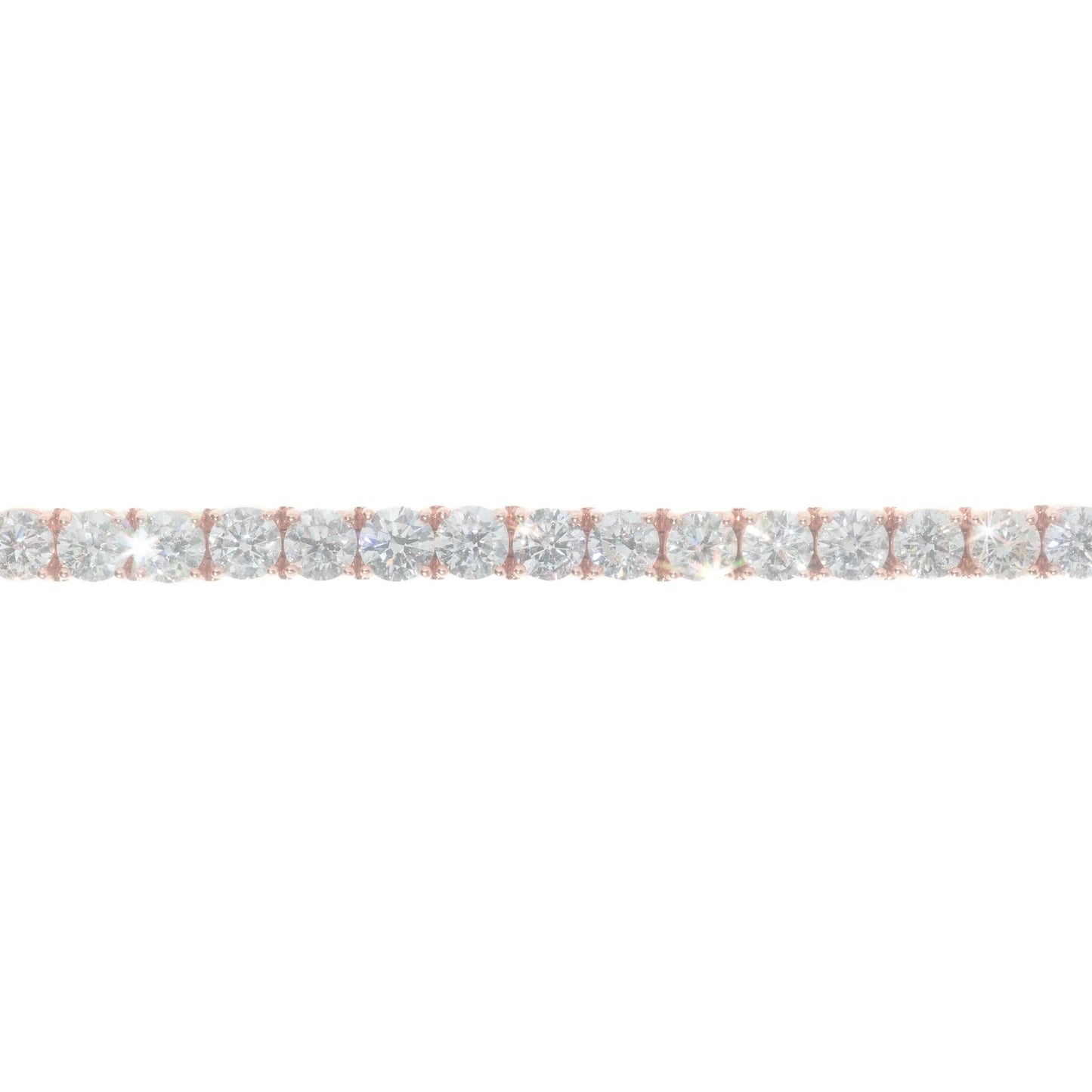 Tennis Bracelet - 14K - Rose Gold 29.30g - D 31.80 ctw - 8 inches