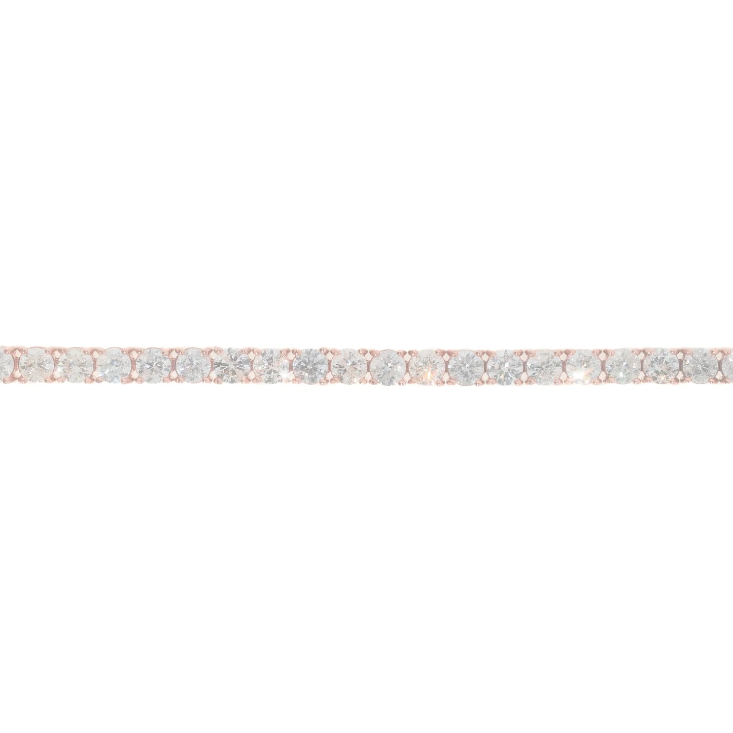 Tennis Bracelet - 14K - Rose Gold 19.4g - D 14.22 CTW - 8 inches