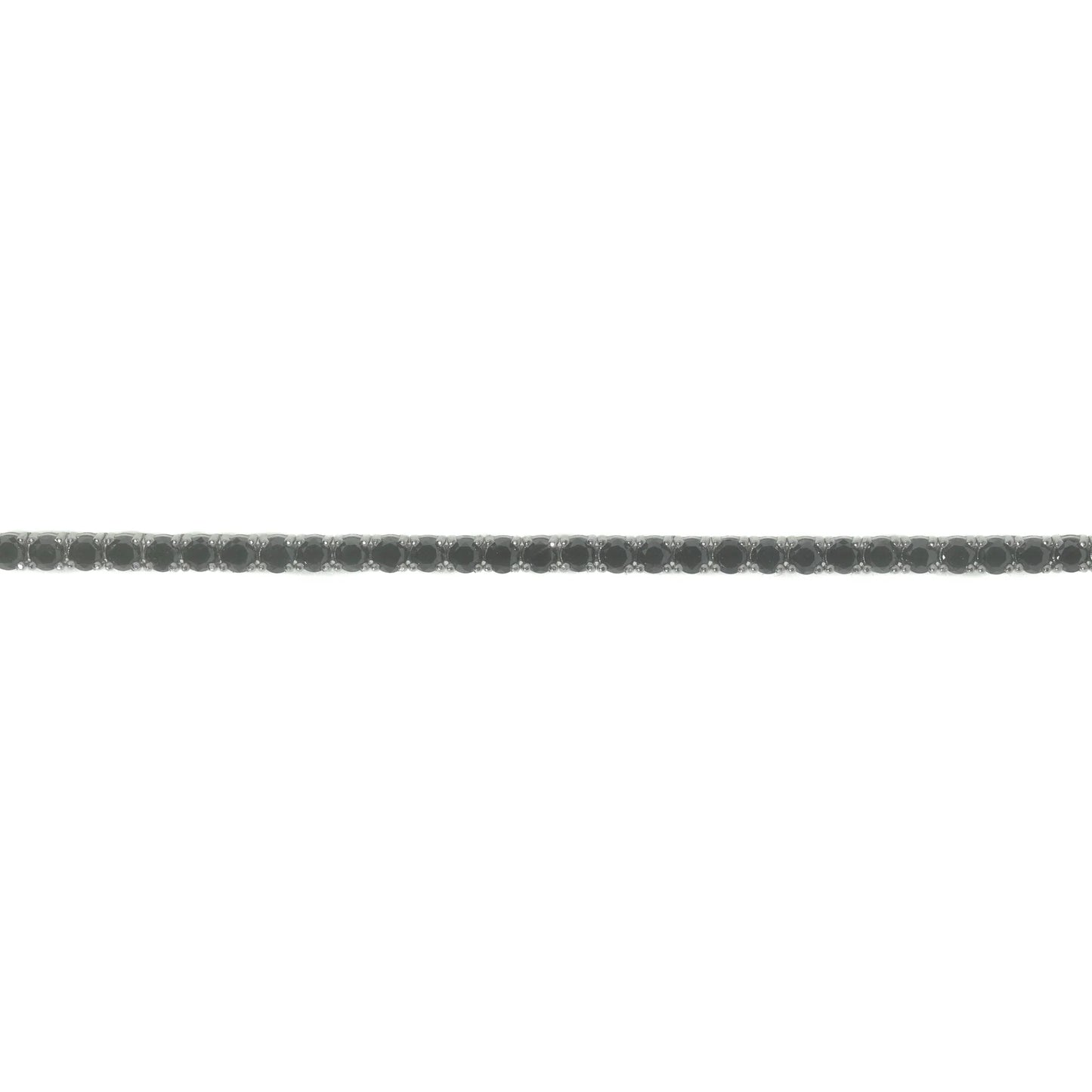 Tennis Bracelet With Black Diamonds - 14K - White Gold 8.90g - 6.55 CT - 8 inches