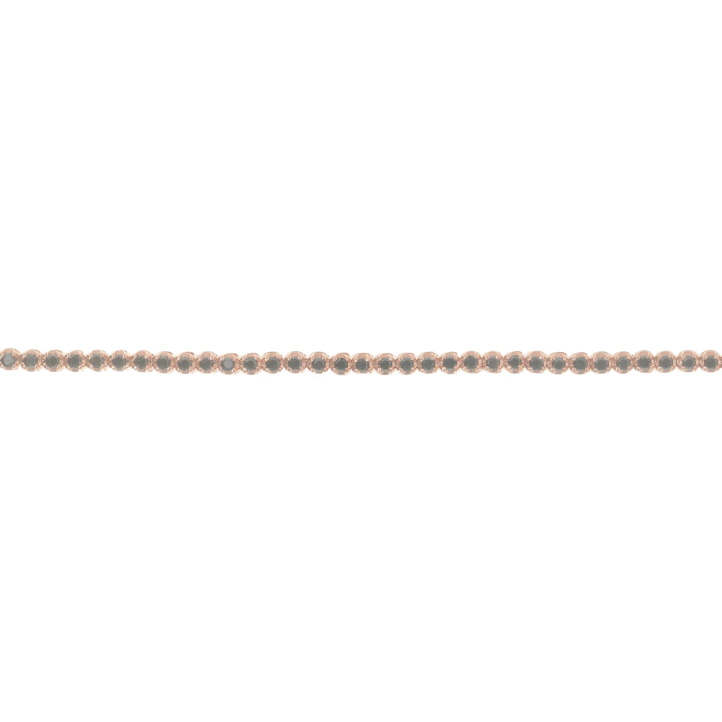 Tennis Bracelet With Black Diamonds - 14K - Rose Gold 6.70g - 2.13 CT - 8 inches
