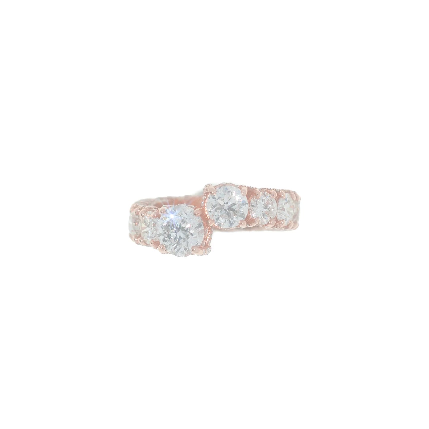Ring With Diamonds – 14K – Rose Gold 7.30g – D 5.87 CT