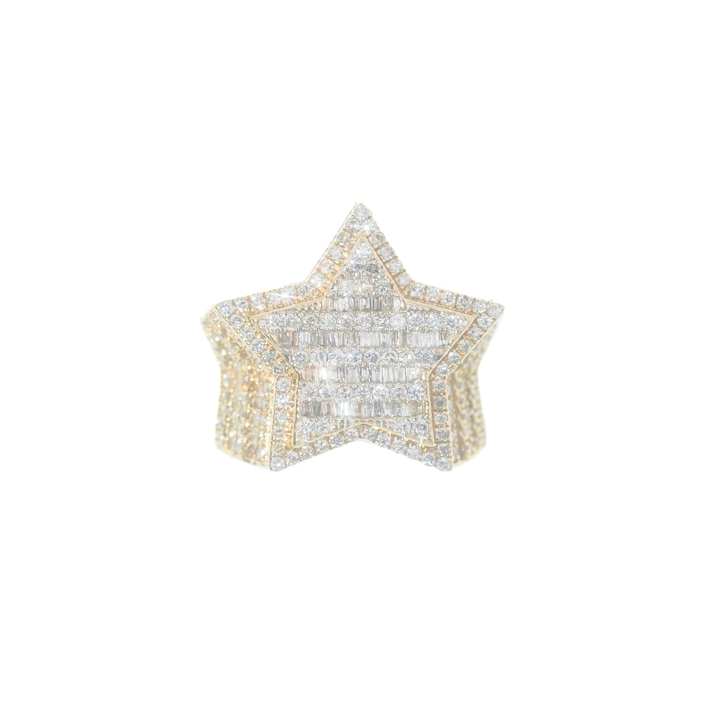 Star Ring With Emeralds - 10K - Yellow Gold 19.90g - D 5.50 CT