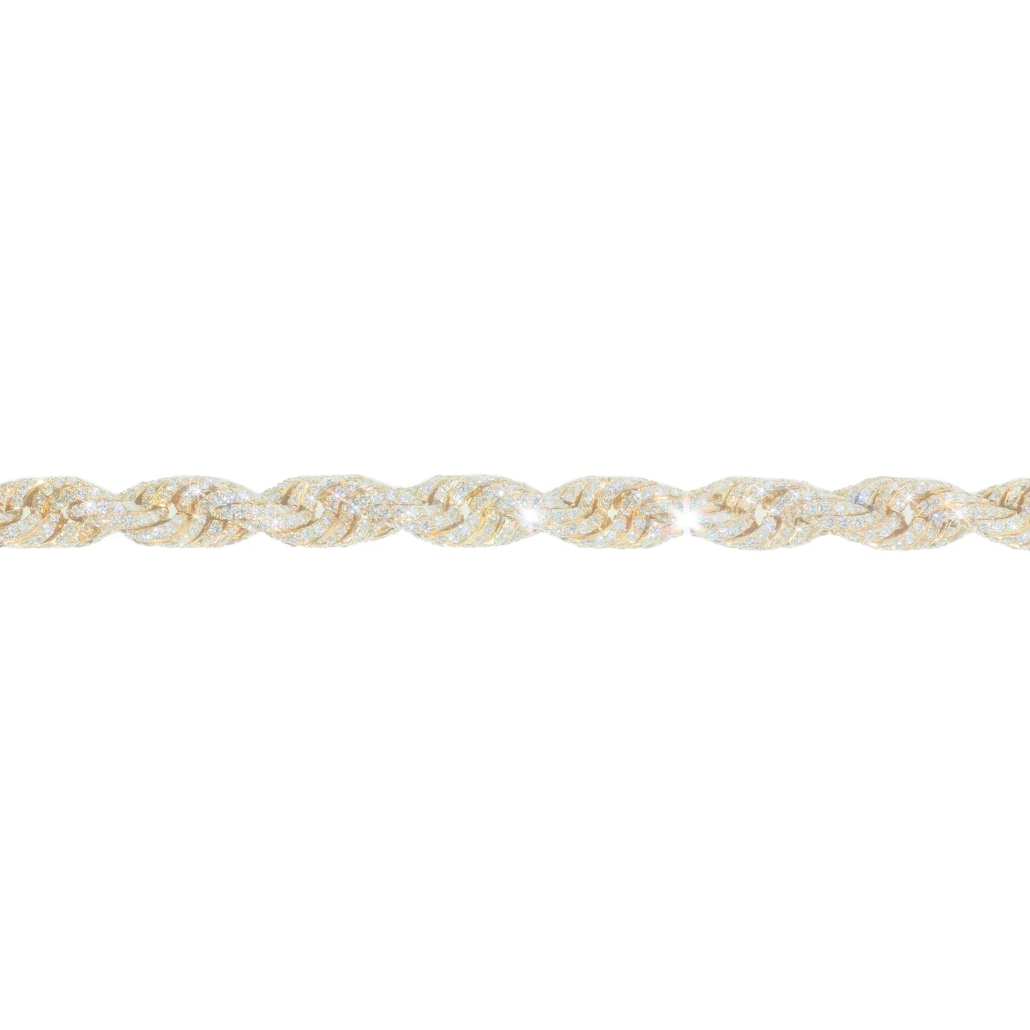 Rope Bracelet With Diamonds - 14K - Yellow Gold 59.30g - D 20.0 ct - 8 inches