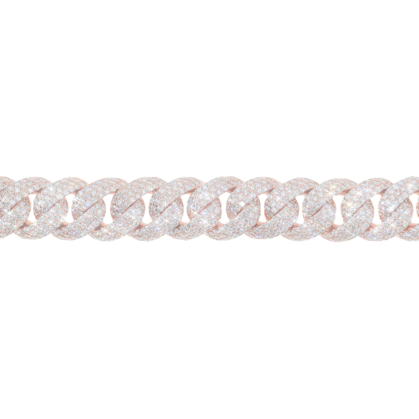 Cuban Link Bracelet - 10kt - Rose Gold 201.6g - D 27.07 ct - 8 inches