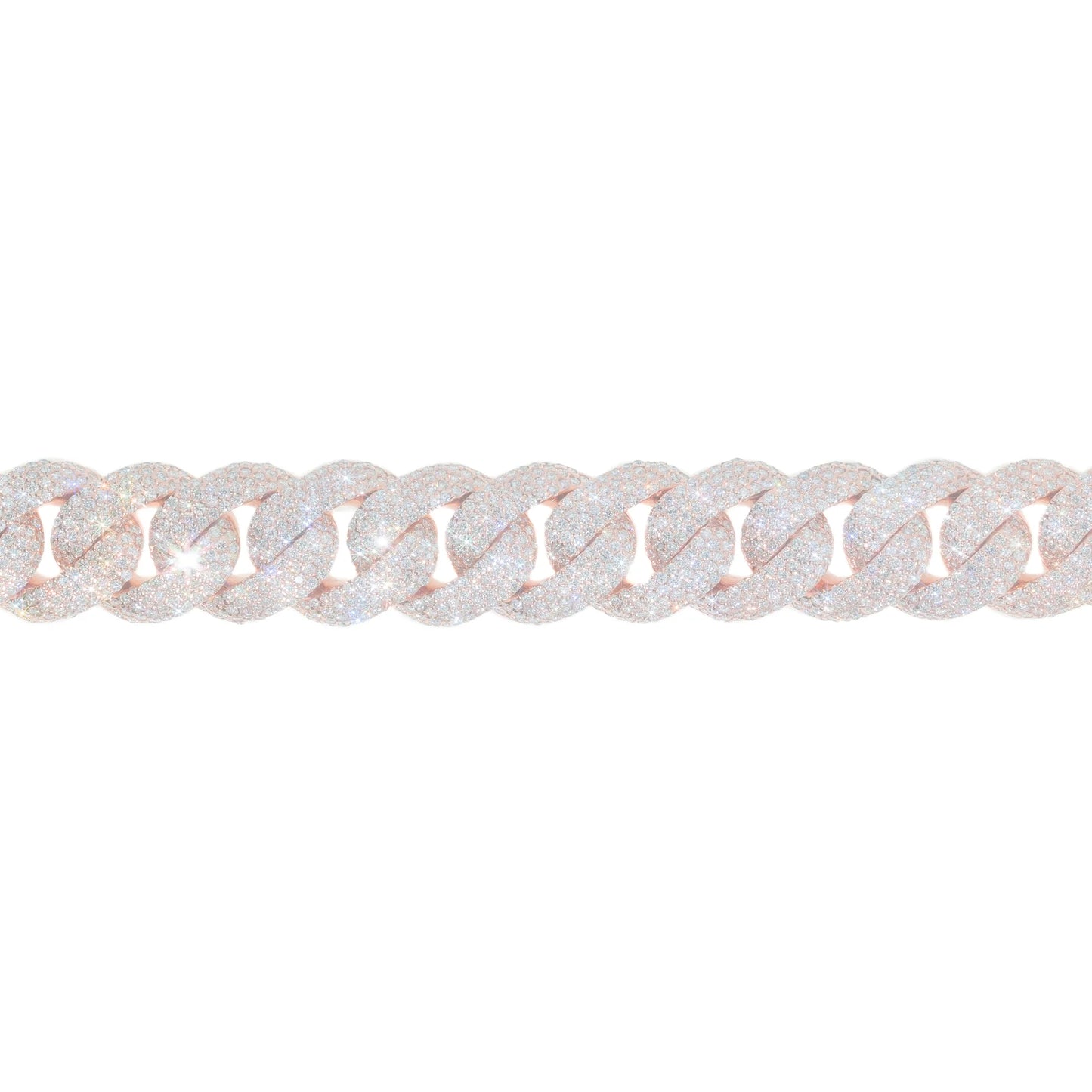 Cuban Link Bracelet - 10kt - Rose Gold 165.60g - D 17.89 ct - 8 inches