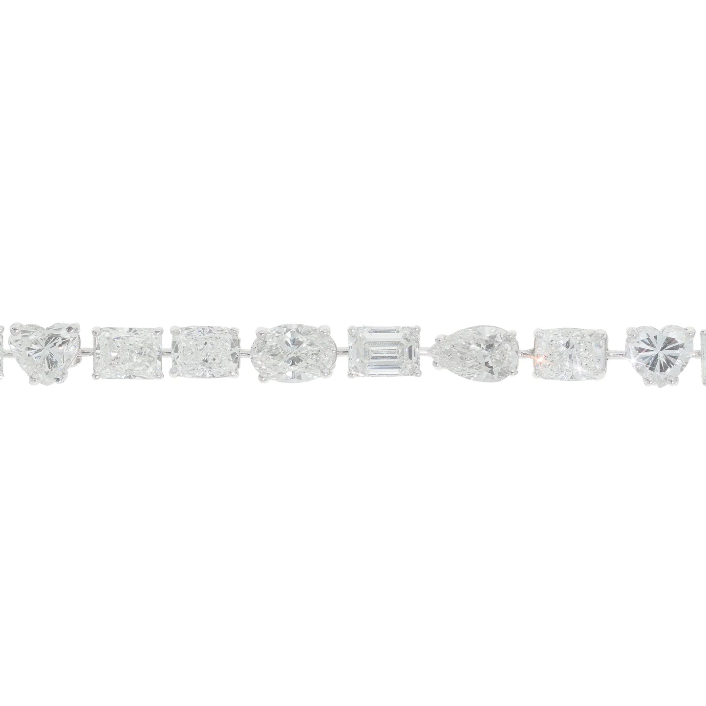 Mixed Shape Diamond Bracelet GIA Certified - 14K - White Gold 24.50g - D 36.67 CT - 7 inches