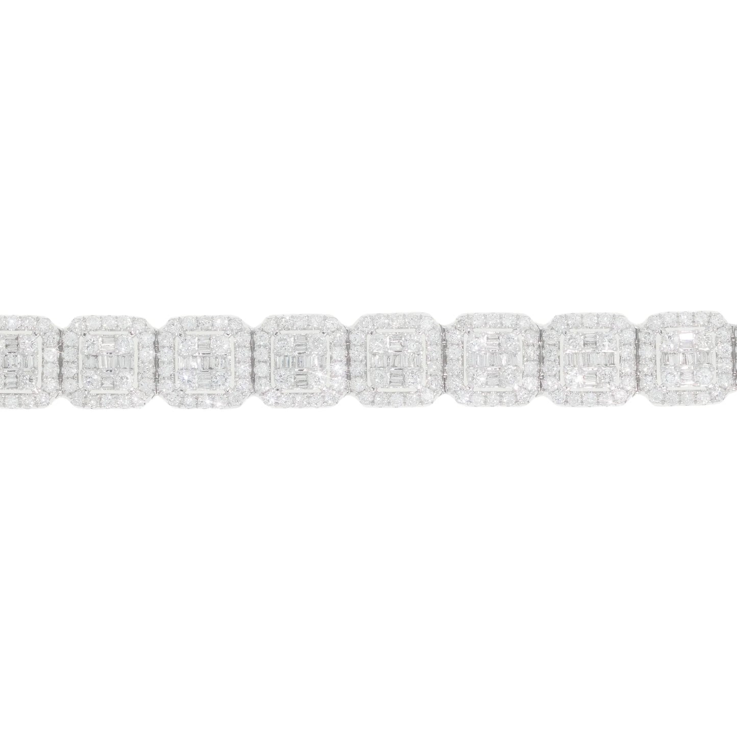 Baguette Bracelet - 14K - White Gold 32.80g - D 10.10 ct / EM 20.21 ct - 8 inches