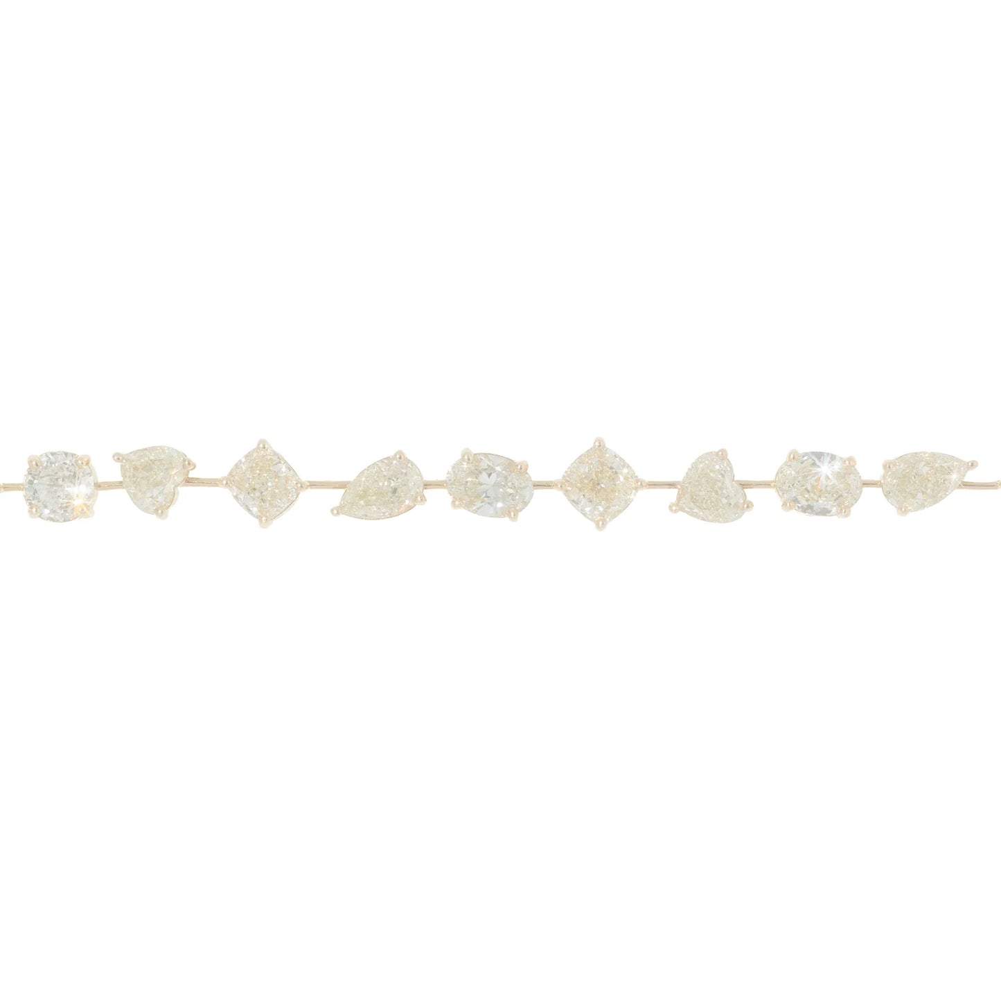 Mixed Shape Diamond Bracelet - 18K - Yellow Gold 23.0g - D 19.71 CT - 7.5 inches