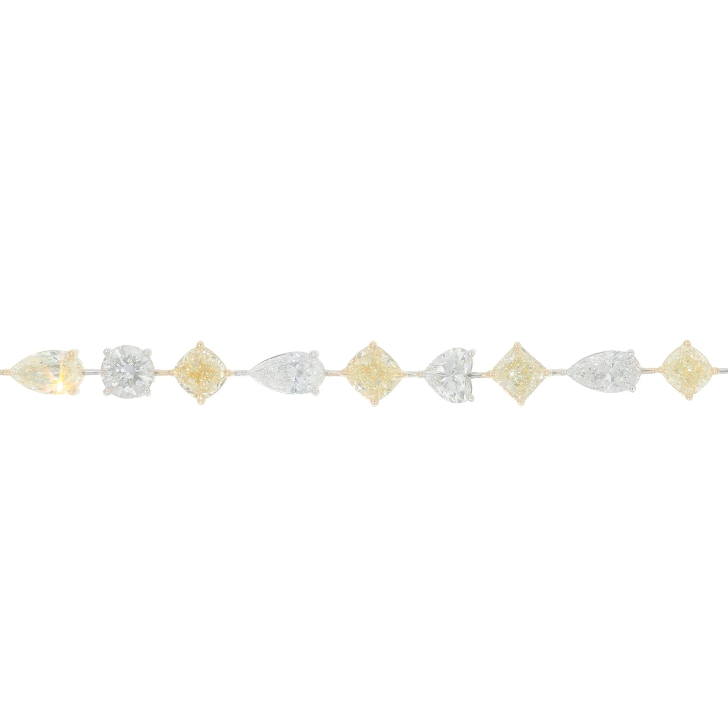 Mixed Shape Diamond Bracelet - 18K - White/Yellow Gold 23.1g - D 20.82 CT - 7 inches