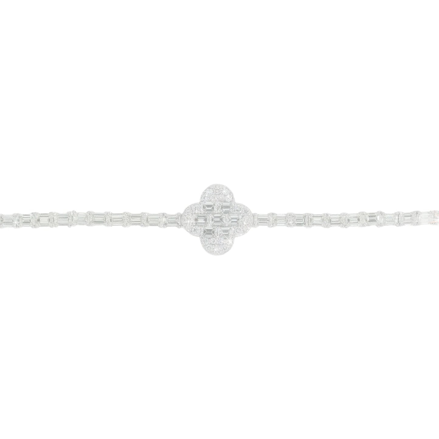 Emerald Tennis Bracelet - 14K - White Gold 12.4 g - D 8.95 ct - 7 inches