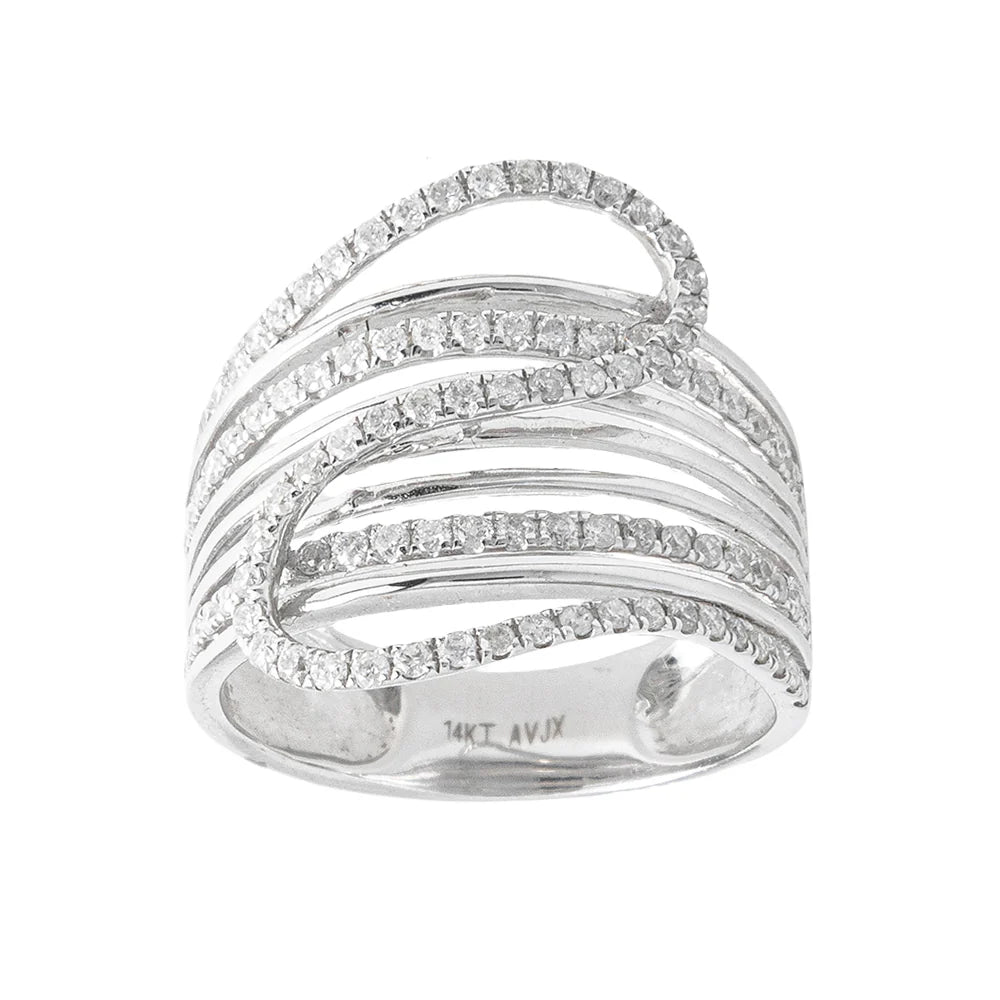 Diamond Ring – 14K – White Gold 4.7 g – D 0.85 CT