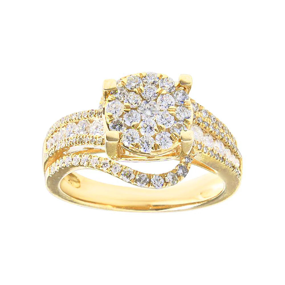 Diamond Ring – 14K – White / Yellow / Rose Gold 5 g – D 0.77 CT