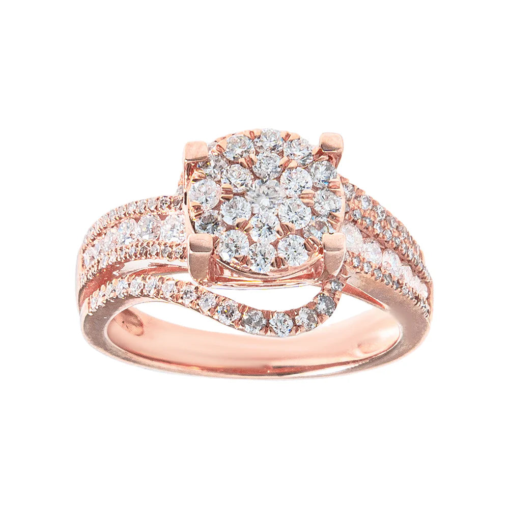 Diamond Ring – 14K – White / Yellow / Rose Gold 5 g – D 0.77 CT