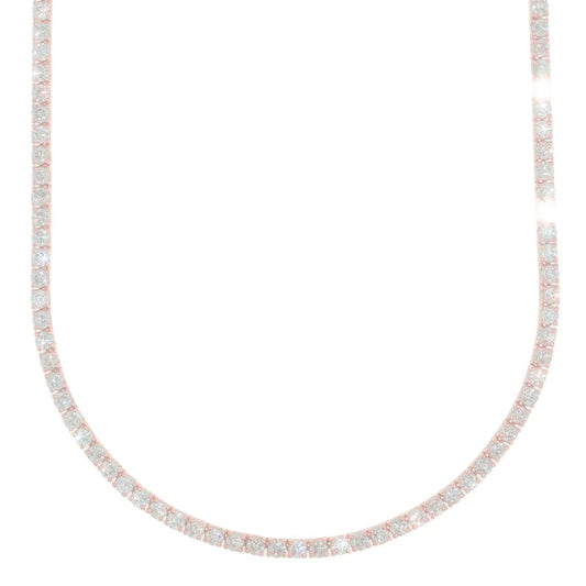 Rose Gold Tennis Chain - 14K Gold - DIA24.51CT - 38.20G - 21" inches