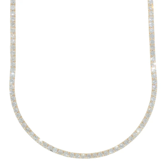 Yellow Gold Tennis Chain - 14K Gold - DIA24.70CT - 37.60G - 20" inches