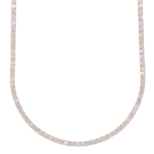 Rose Gold Tennis Chain - 14K Gold - DIA21.00CT - 40.00G - 21" inches