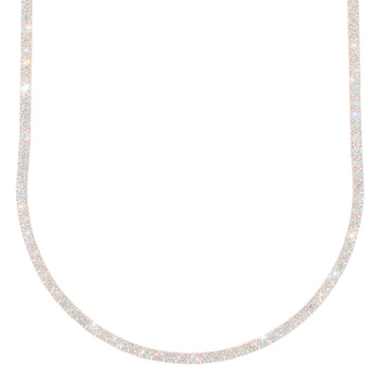 Rose Gold Tennis Chain - 14K Gold - DIA18.90CT - 29.10G - 23" inches