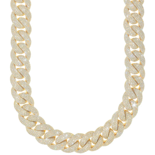 Cuban Link Chain - 10K Gold - Rose Gold 548.60 gr - DIA 58.45 Ct - 22" inches