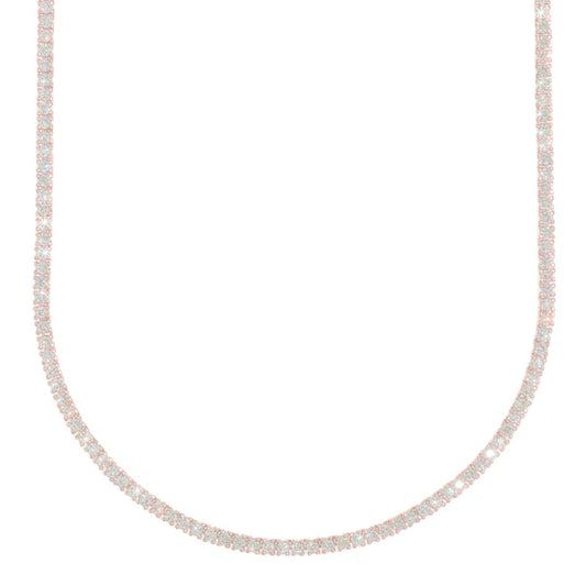 Rose Gold Tennis Chain - 14K Gold - DIA15.00CT - 31.40G - 21" inches