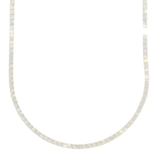 Yellow Gold Tennis Chain - 14K Gold - DIA15.00CT - 25.00G - 20" inches