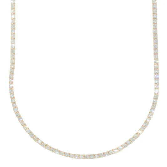 Yellow Gold Tennis Chain - 14K Gold - DIA15.30CT - 24.80G - 22" inches