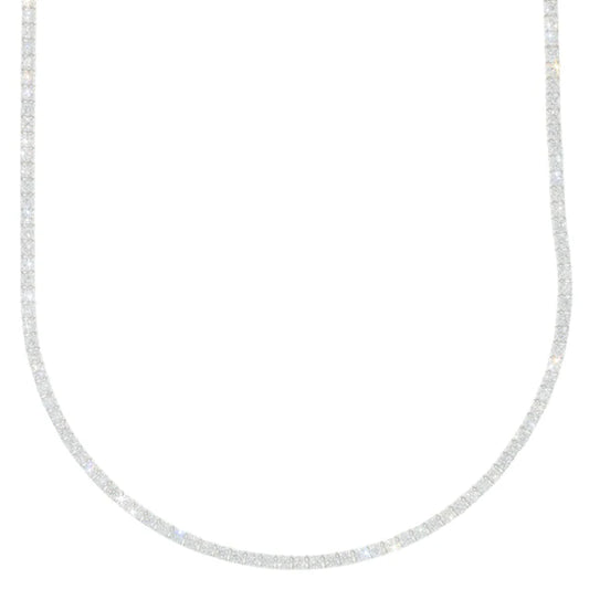 White Gold Tennis Chain - 14K Gold - DIA10.00CT - 28.00G - 21" inches