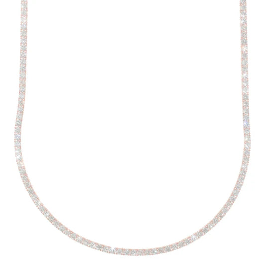 Rose Gold Tennis Chain - 14K Gold - DIA13.65CT - 23.60G - 23" inches