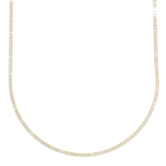Yellow Gold Tennis Chain - 14K Gold - DIA6.32CT - 18.80G - 22" inches