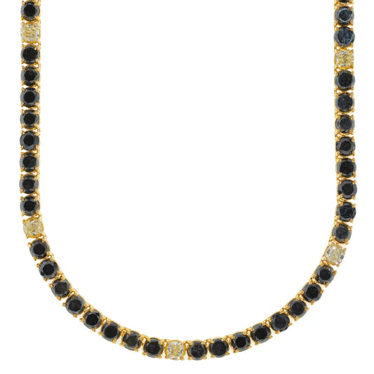 Yellow Gold Tennis Chain - 14K Gold - DIA8.86 CT  | B.D-70.95- 79.60G - 20" inches