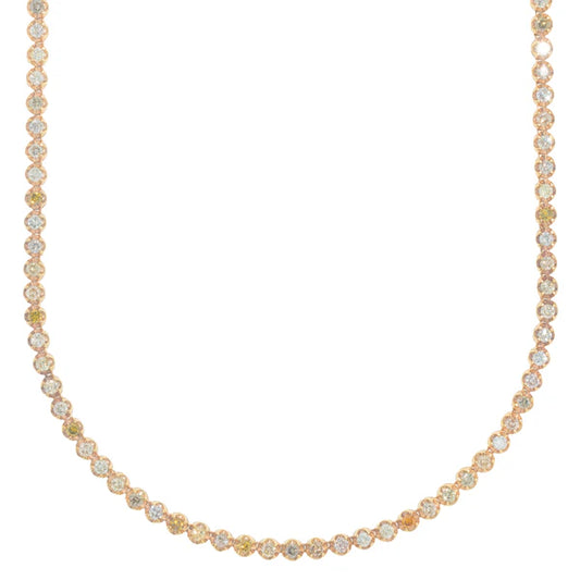 Yellow Gold Tennis Chain With Color Diamond's - 14K Gold - DIA 10.94 Ct - 28.10G - 20" inches (Copy)