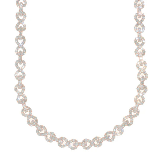 Woman's Infinity Neckless - 14K Gold - White Gold - DIA 31.43CT - 98.70G - 18" inches