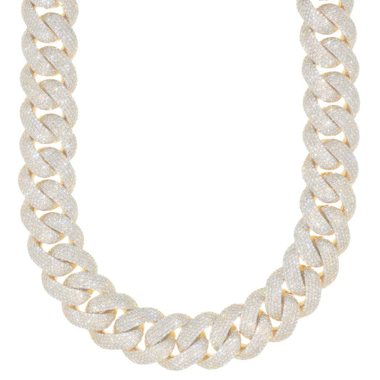 Cuban Link Chain - 10K Gold - Yellow Gold 713.70gr - DIA 63.50 Ct - 22" inches