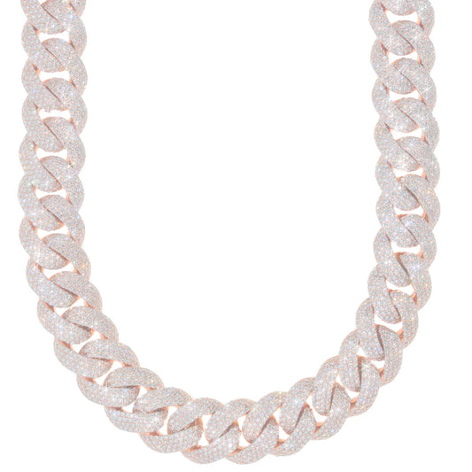 Cuban Link Chain - 10K Gold - Rose Gold 570.30 G - DIA 61.94 Ct - 22" inches
