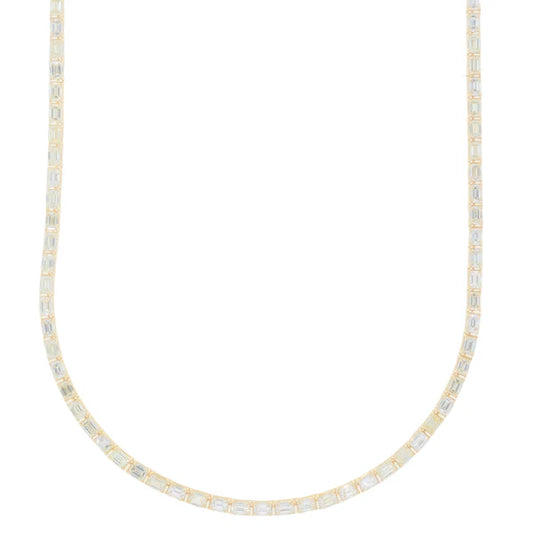 Woman's Tennis Chain - 14K Gold - Yellow Gold - DIA 21.49CT - 21.20G - 17" inches