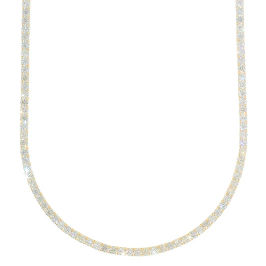 Woman's Tennis Chain - 14K Gold - Yellow Gold - DIA 20.94CT- 25.70G - 16" inches
