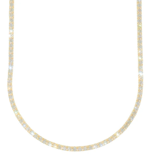 Woman's Tennis Chain - 14K Gold - Yellow Gold - 	DIA 21.25 Ct - 29.80G - 17" inches