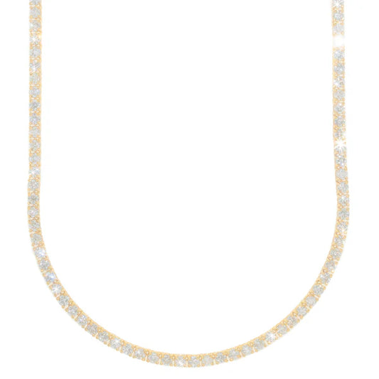 Woman's Tennis Chain - 14K Gold - Yellow Gold - 	DIA 17.65CTCt - 32.80G - 16" inches