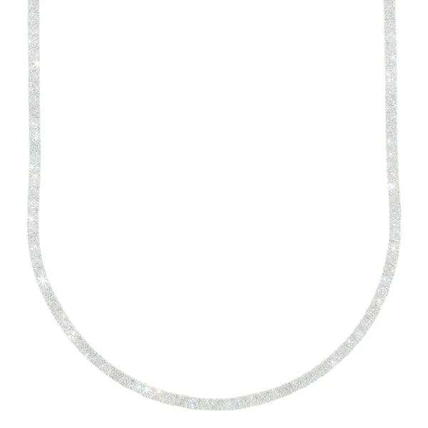 Woman's Tennis Chain - 14K Gold - White Gold - DIA 16.63CT - 23.80G - 18" inches