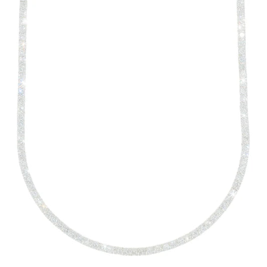 Woman's Tennis Chain - 14K Gold - White Gold - DIA 14.48CT - 22.10G - 17" inches