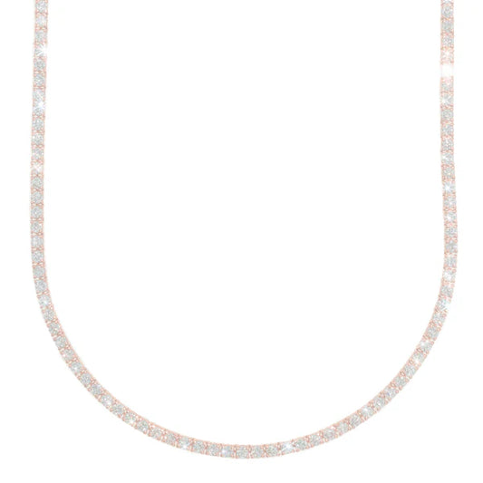 Woman's Tennis Chain - 14K Gold - Rose Gold - 17" inches