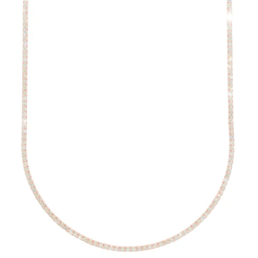 Woman's Tennis Chain - 14K Gold - Rose Gold - 18" inches