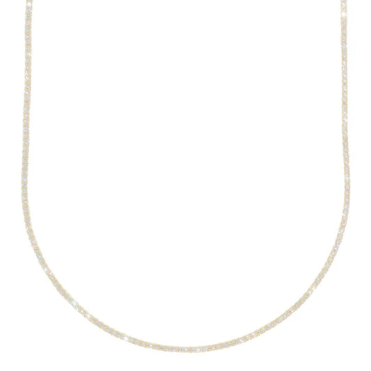 Woman's Tennis Chain - 14K Gold - Yellow Gold - 16" inches